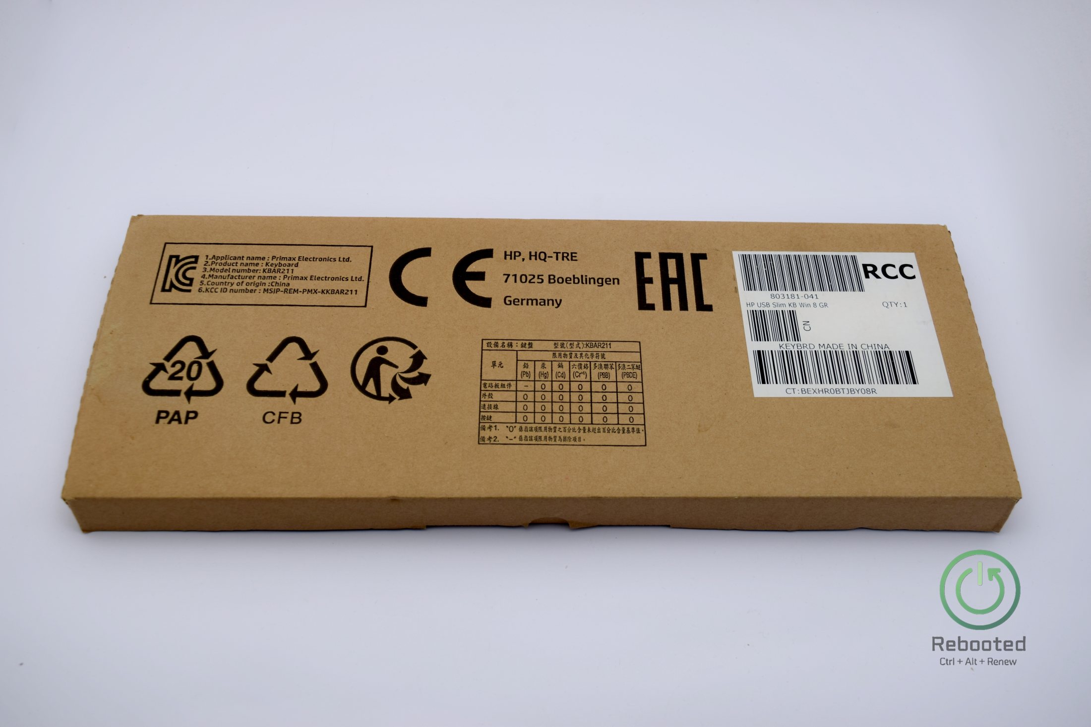 HP Клавиатура с кабел SLIM product photo, view 2